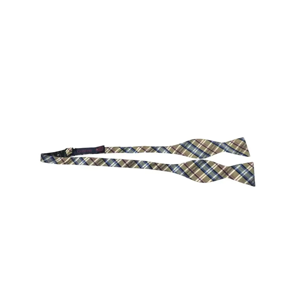Rooster Silk Blend Plaid Adjustable Bow Tie 14.5 - 20